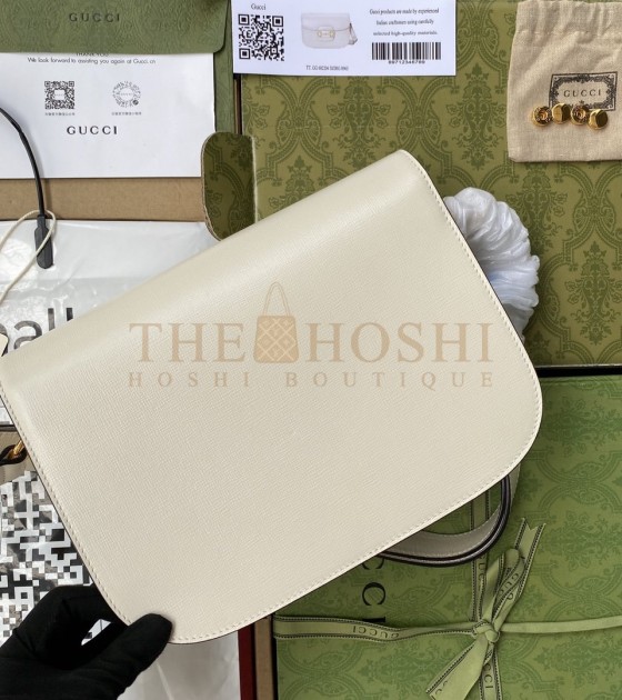 Gvc*1 1955 Horsebit Bag Leather Withe Size 25×18×8cm 602204 Master Quality