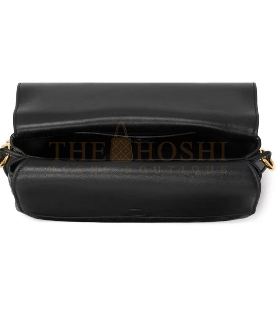 Gvc*1 Shoulder Bag Black Grained Leather Large 36*9*20cm Master Quality