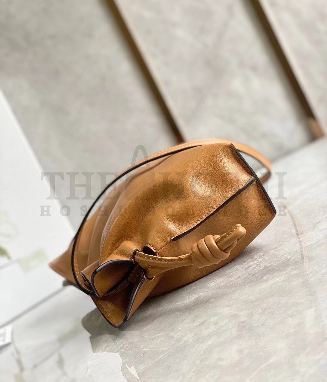 L0ew* Flamenco Mini Clutch In Brown Nappa Leather Master Quality