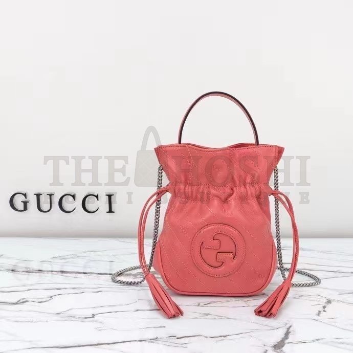 Gvc*1 Women GG Blondie Mini Bucket Bag Pink Leather Round Interlocking G Master Quality