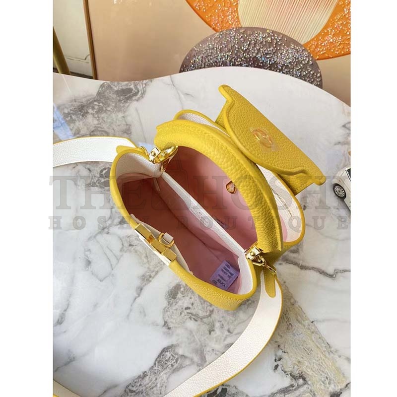 L0vis Vvtt0n LV Women Capucines BB Handbag Yellow Taurillon Leather Master Quality