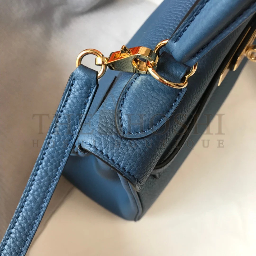 H**me5 Kelly 28cm Retourne Bag in Blue Agate Clemence Leather GHW Master Quality