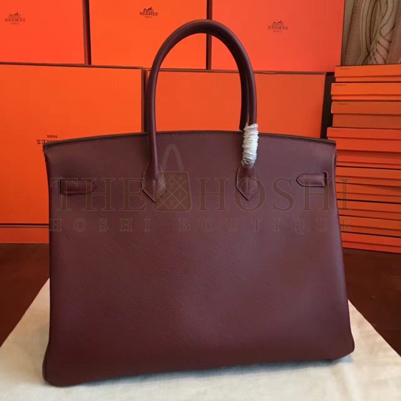 H**me5 Bordeaux Epsom Birkin 40cm Handmade Bag Master Quality
