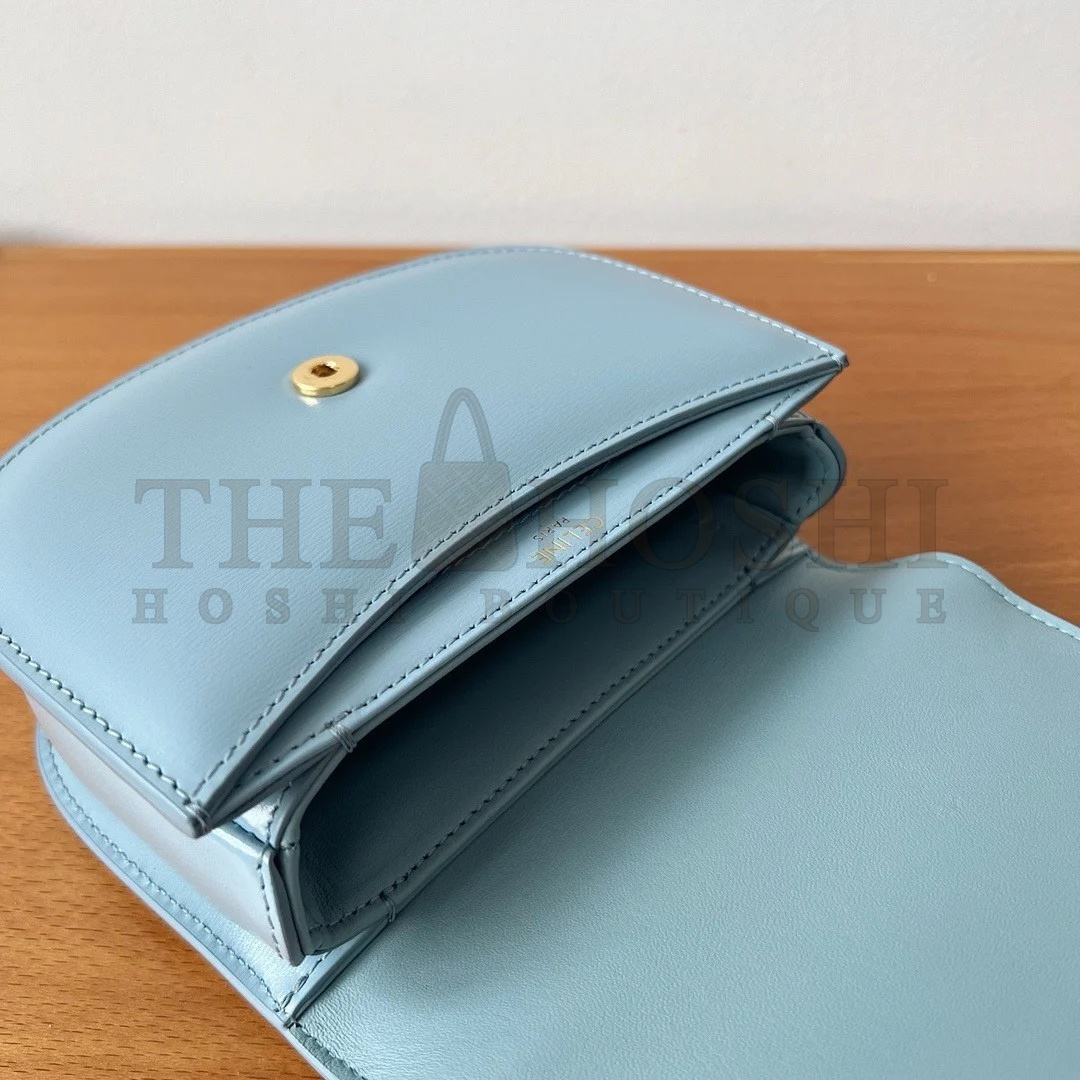 Ce1i*e Mini Besace Clea Bag in Pale Blue Calfskin Master Quality