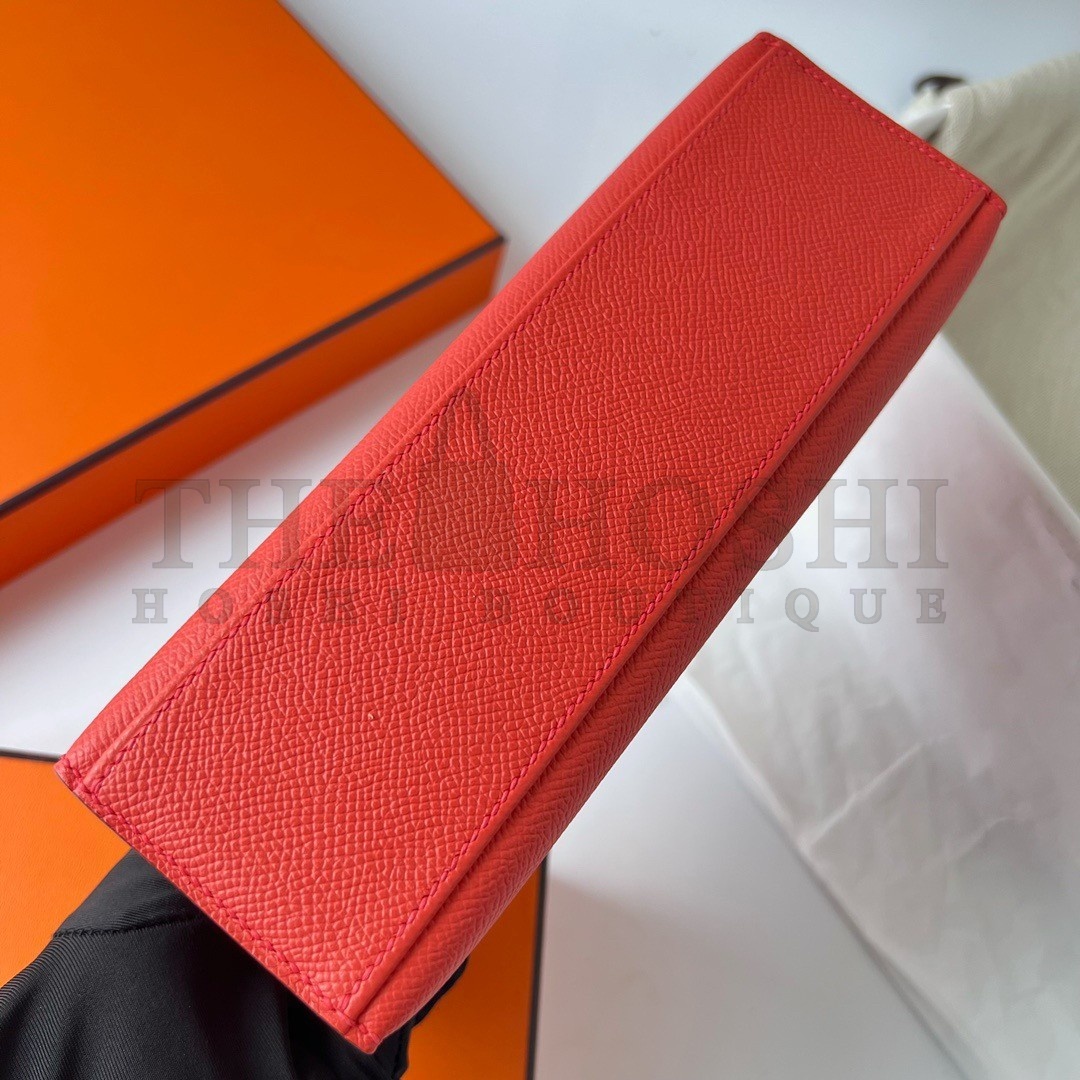 H**me5 Kelly Pochette Handmade Bag In Rouge Piment Epsom Calfskin Master Quality
