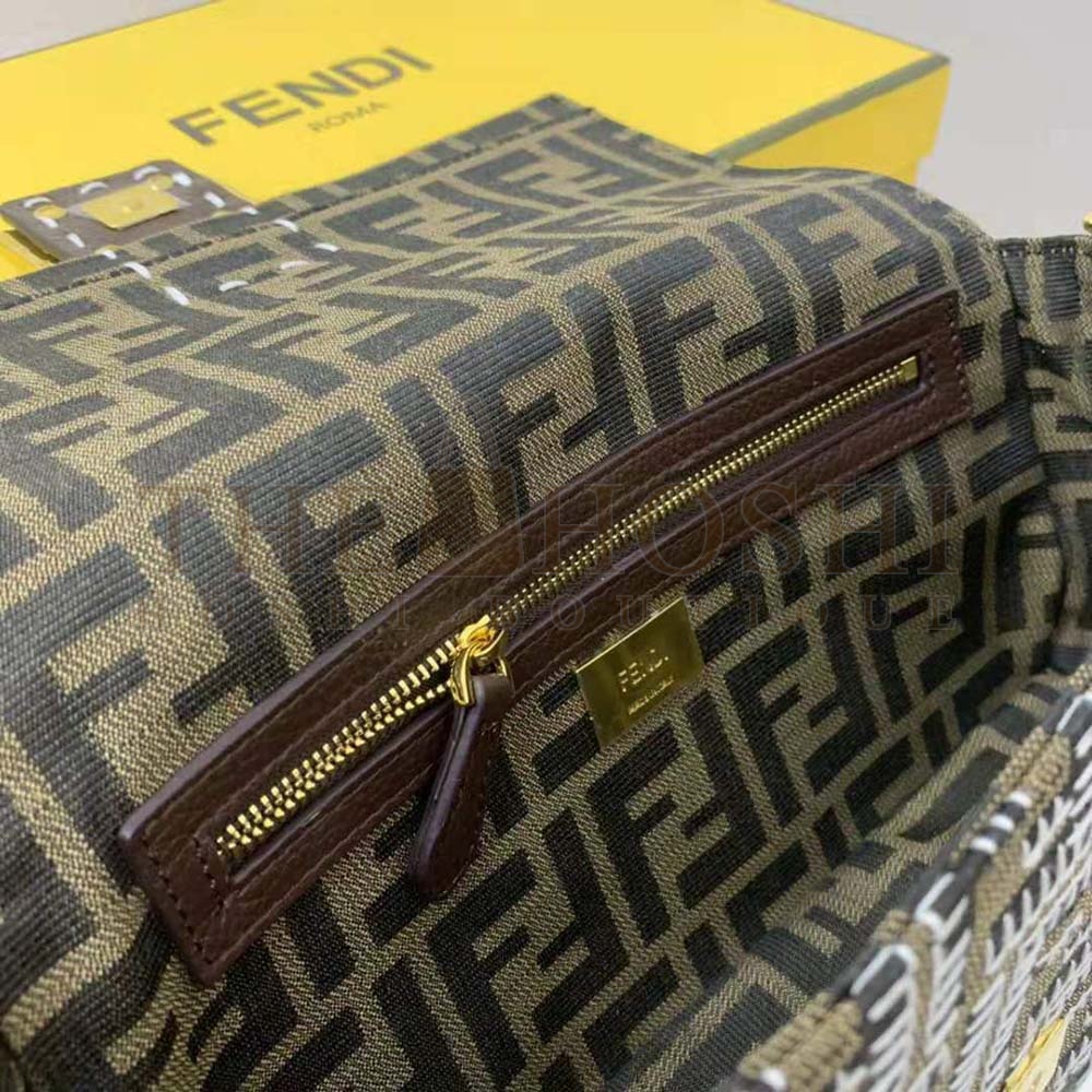 F**di Women Baguette Embroidered FF Fabric Bag Master Quality