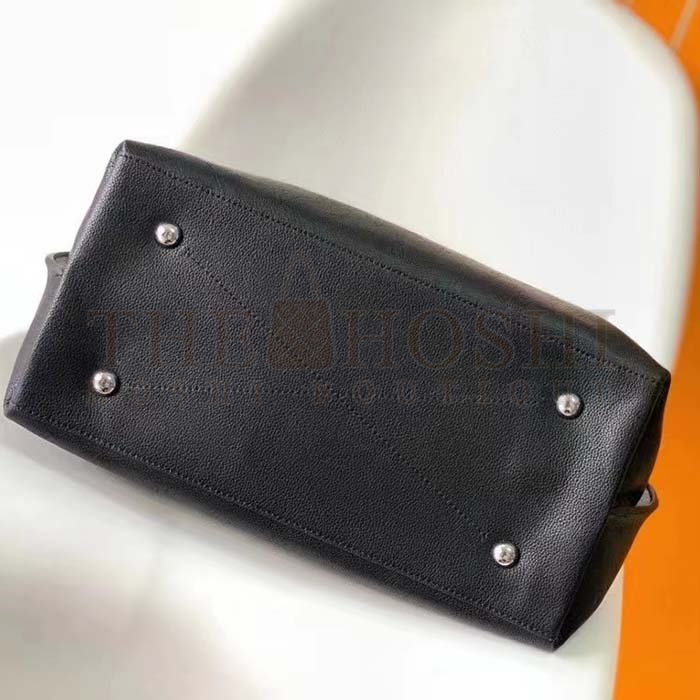 L0vis Vvtt0n LV Women Carmel Hobo Bag Black Mahina Perforated Calf Leather Master Quality