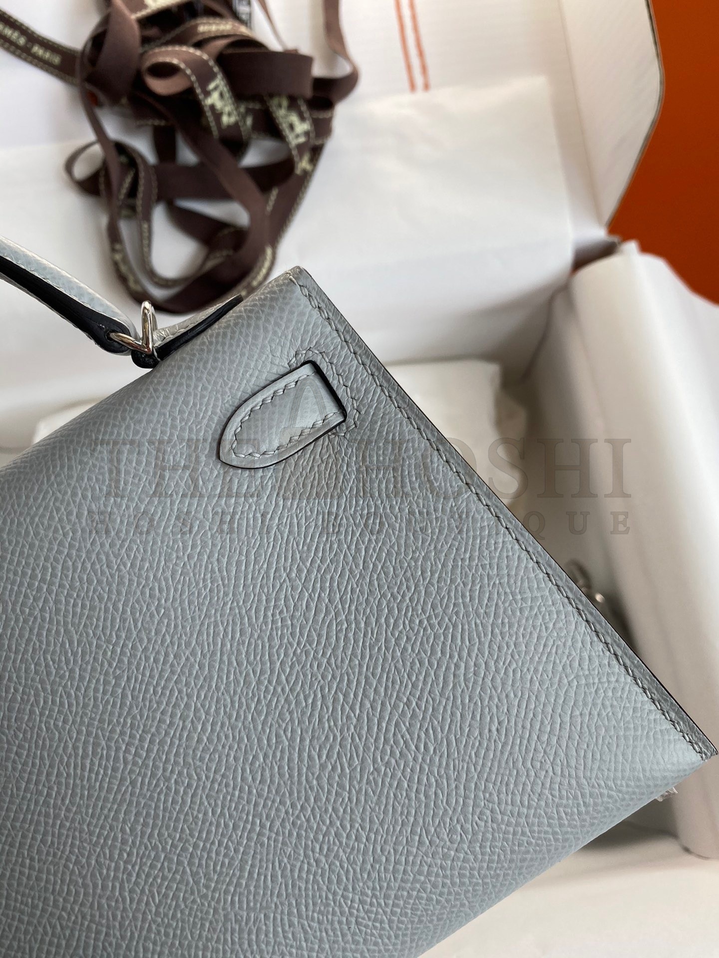 H**me5 Kelly Mini II Sellier Handmade Bag In Blue Glacier Epsom Calfskin Master Quality