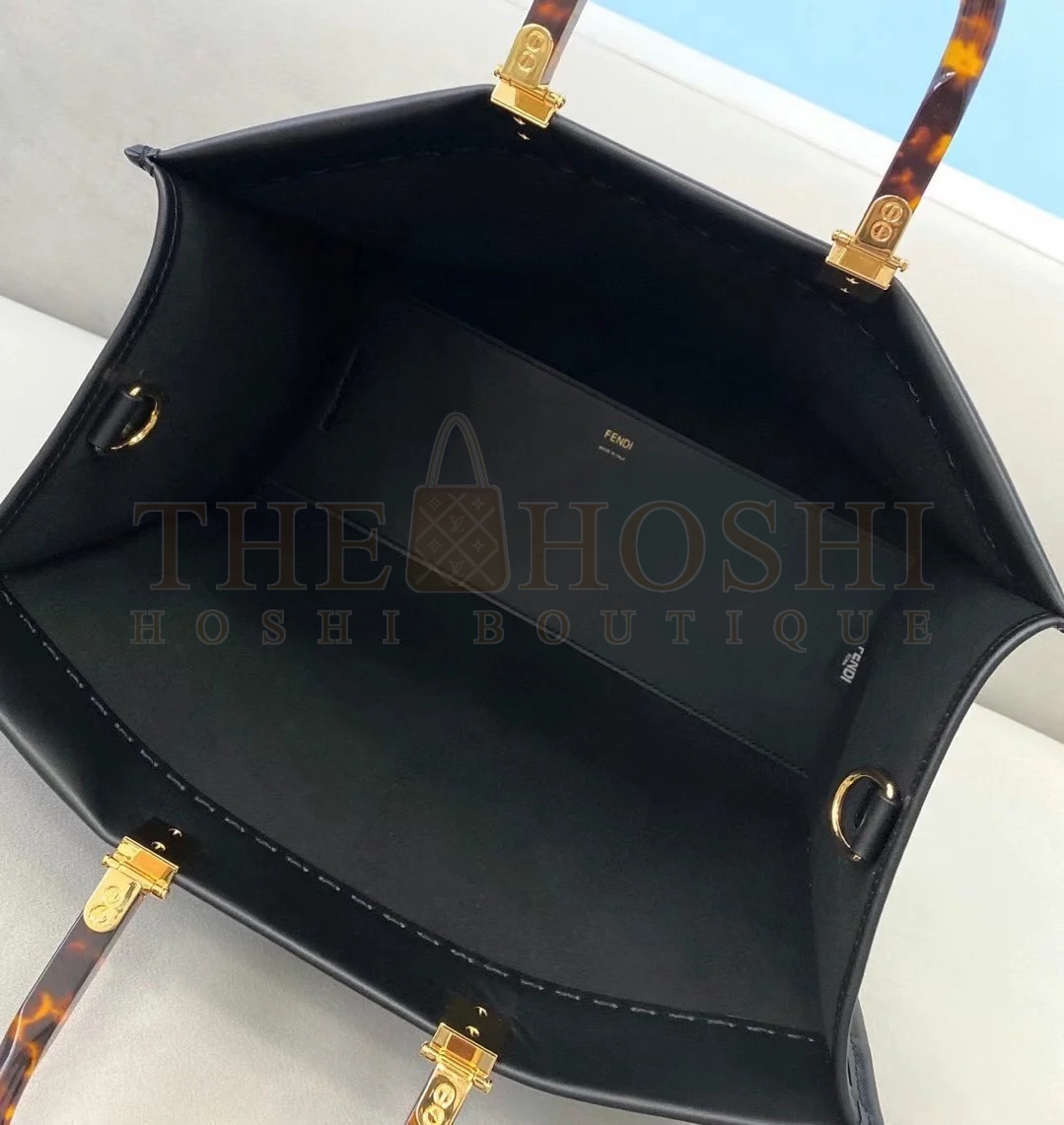 F**di Sunshine Medium Tote Bag In Black Calfskin Master Quality