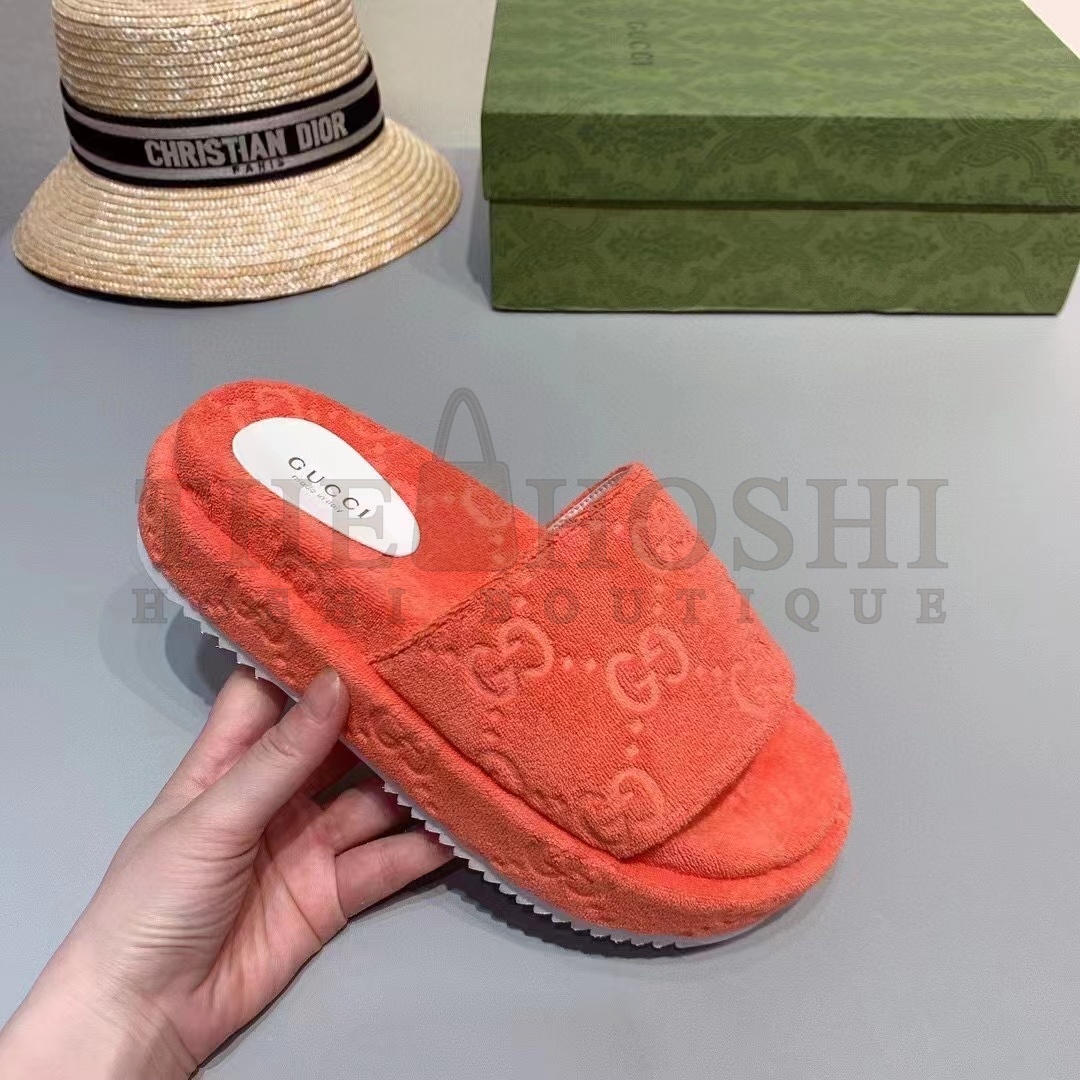 Gvc*1 Unisex G2 Platform Sandals Orange G2 Cotton Sponge Rubber Sole 3 Cm heel Master Quality