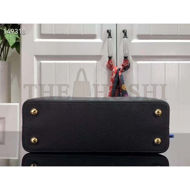 L0vis Vvtt0n LV Women Capucines MM Handbag Black Gold Arizona Taurillon Leather Master Quality