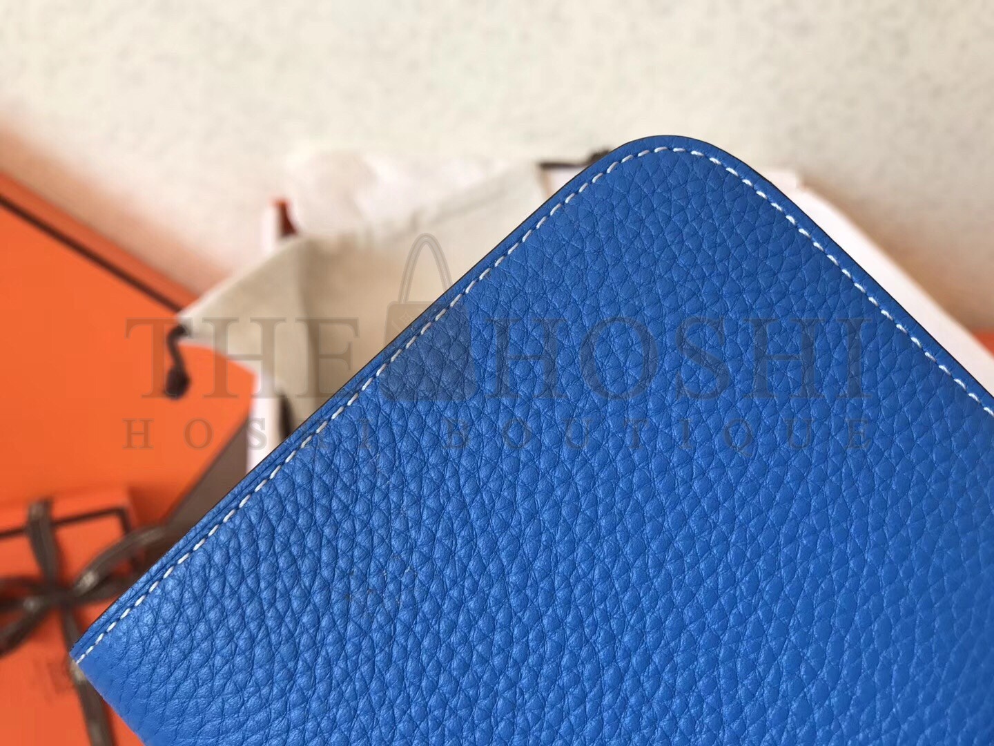 H**me5 Bicolor Dogon Duo Wallet In Blue/Piment Leather Master Quality