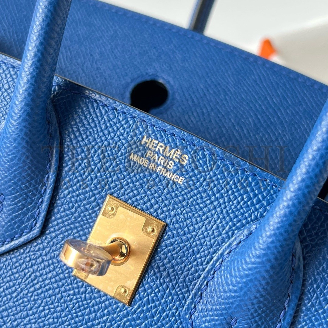 H**me5 Birkin 25 Sellier Handmade Bag In Blue France Epsom Calfskin Master Quality