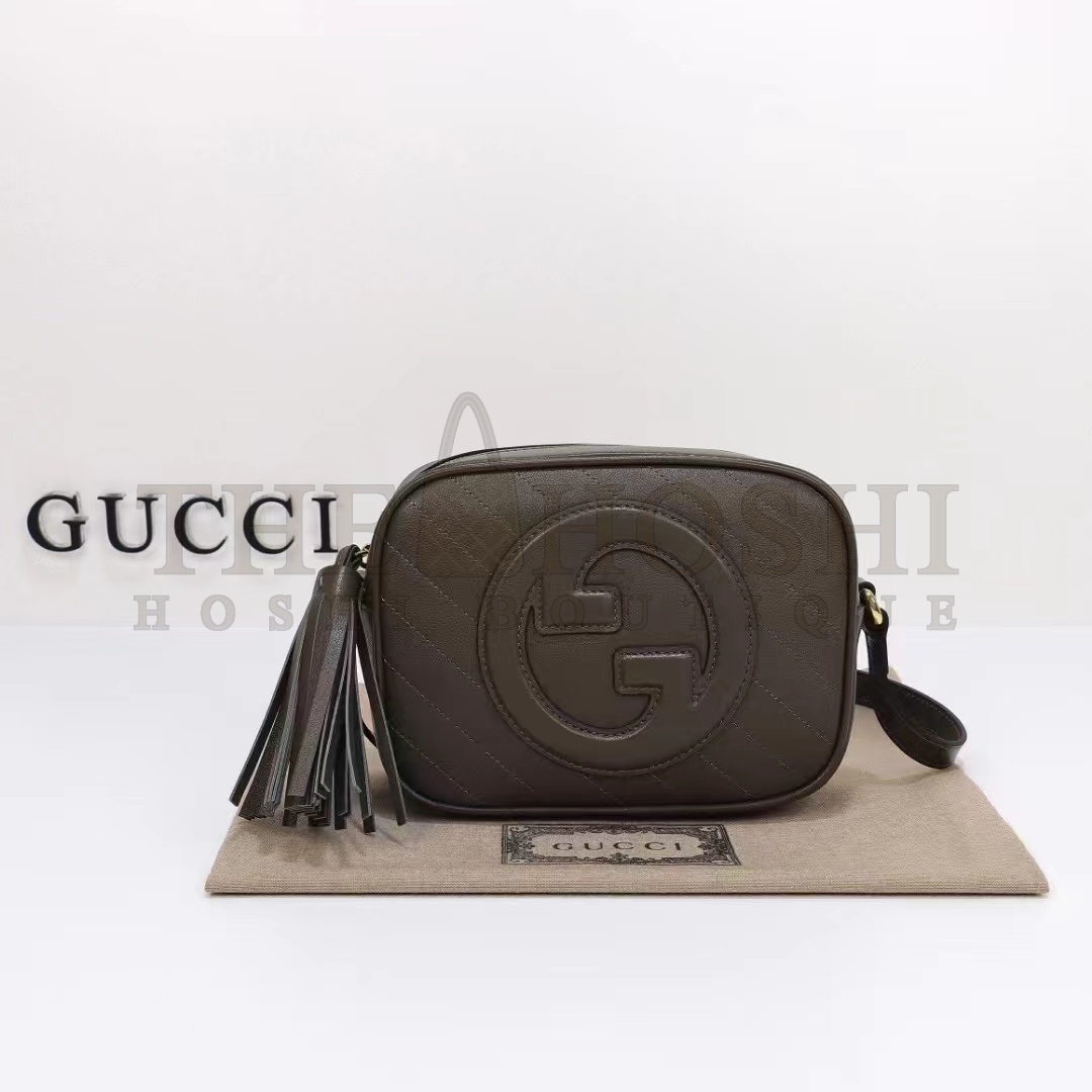 Gvc*1 Women GG Blondie Small Shoulder Bag Brown Leather Zipper Closure Master Quality