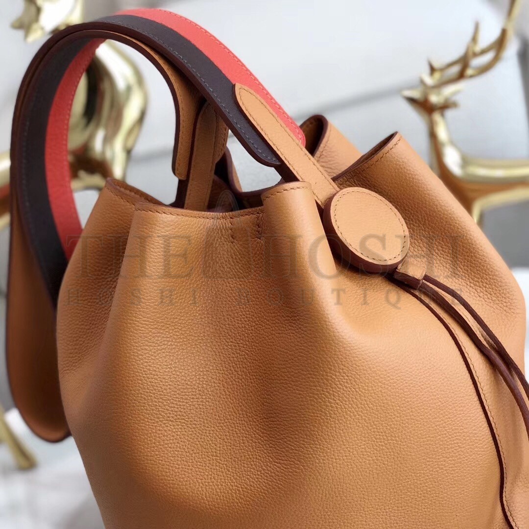 H**me5 Licol 17cm Bag In Tan Evercolor Calfskin Master Quality