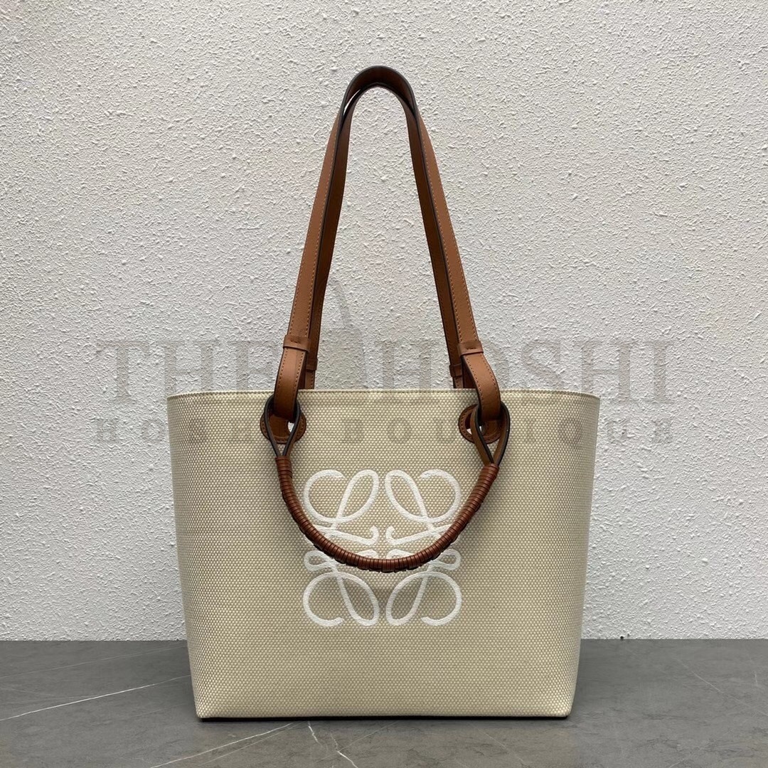 L0ew* Small Anagram Tote In Jacquard and Calfskin Master Quality