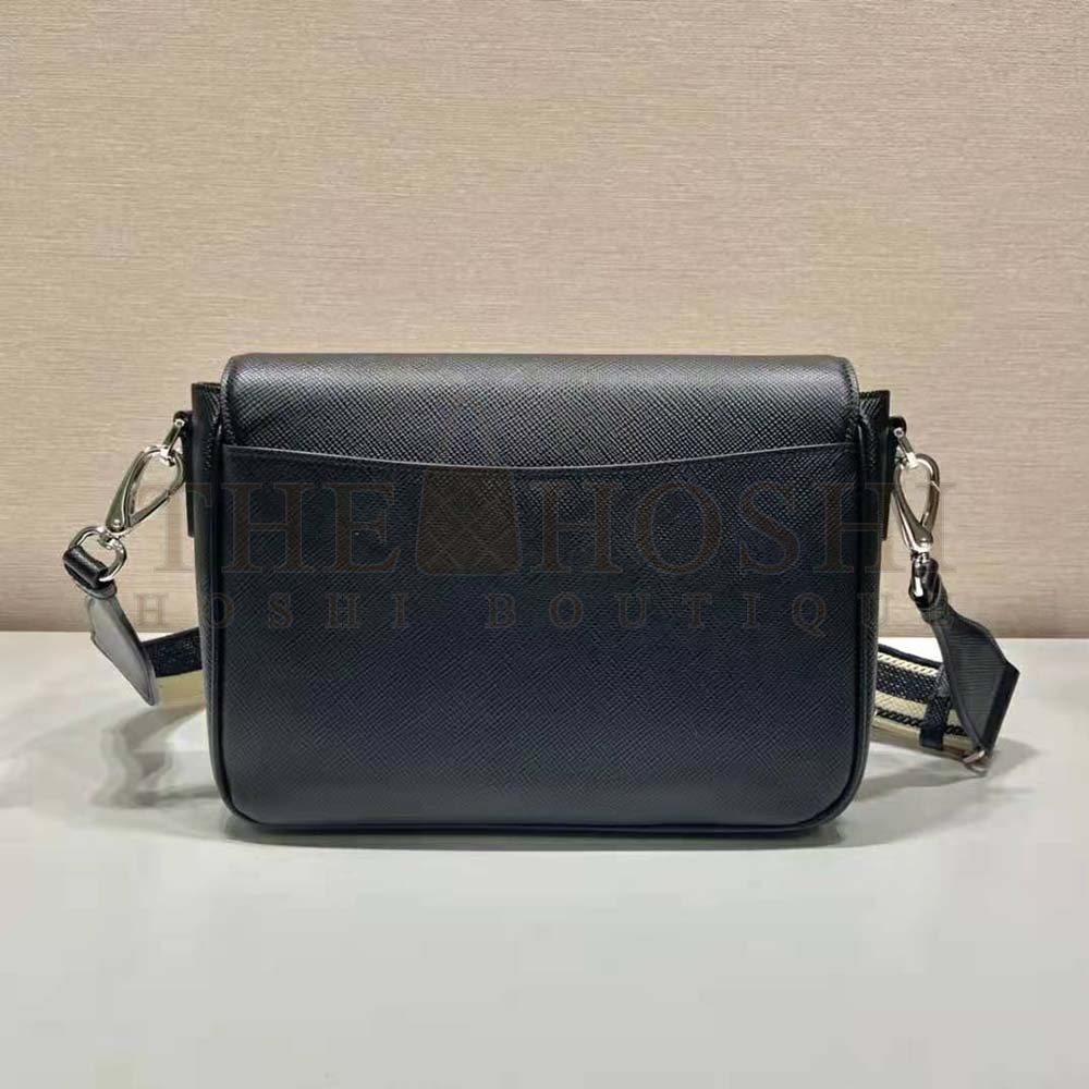 Pra*a Women Saffiano Leather Shoulder Bag with Sleek-Black Master Quality