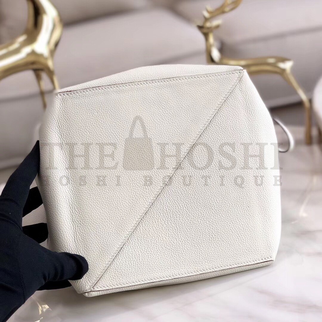 H**me5 Licol 17cm Bag In White Evercolor Calfskin Master Quality