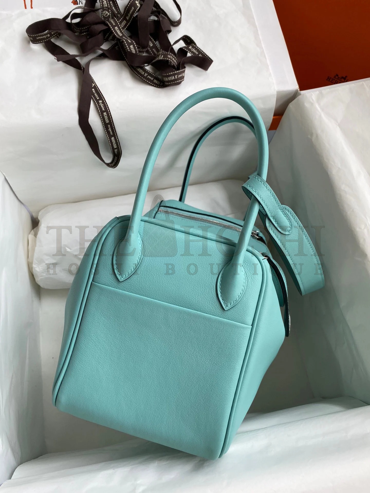 H**me5 Lindy 26 Handmade Bag In Blue Atoll Swift Calfskin Master Quality