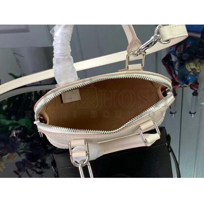 L0vis Vvtt0n LV Women Nano Alma Handbag Quartz White Epi Grained Cowhide Leather Master Quality