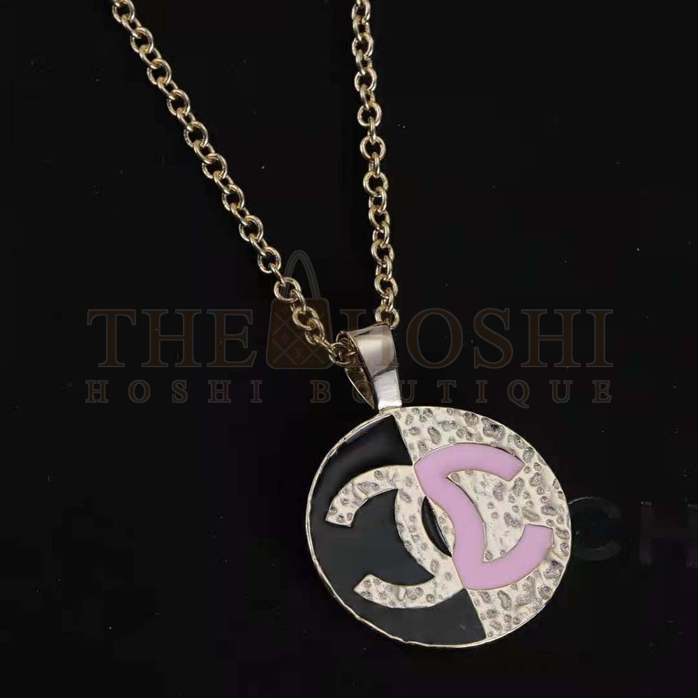 Ch**el Women Pendant Necklace in Metal-Black and Pink Master Quality