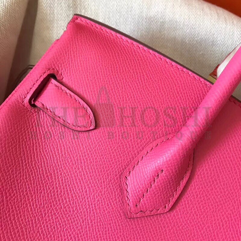 H**me5 Rose Lipstick Birkin 30cm Epsom Handmade Bag Master Quality