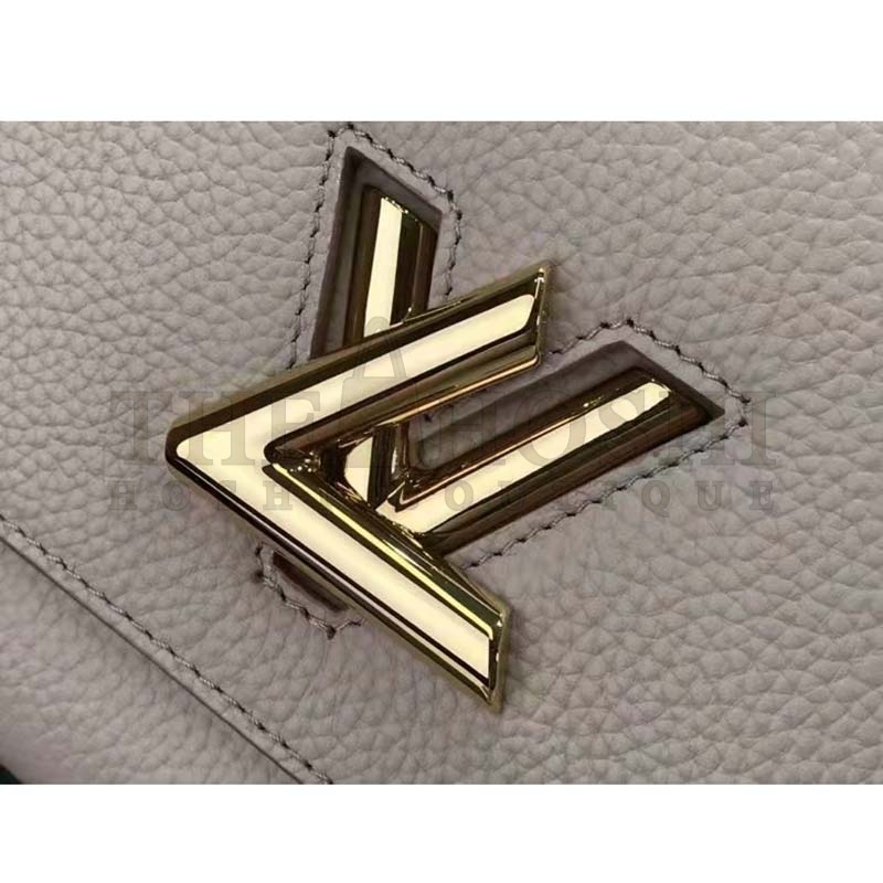 L0vis Vvtt0n LV Women Twist One Handle BB Handbag Greige Grey Taurillon Master Quality