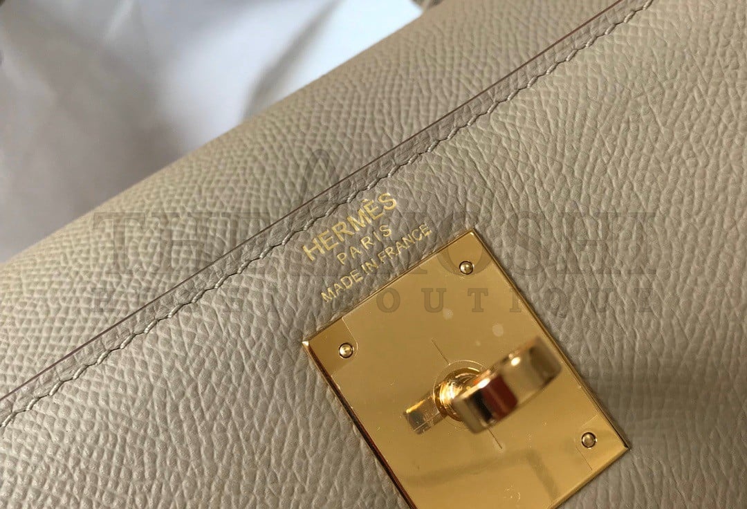 H**me5 Kelly 28cm Sellier Bag in Gris Tourterelle Epsom Calfskin GHW Master Quality