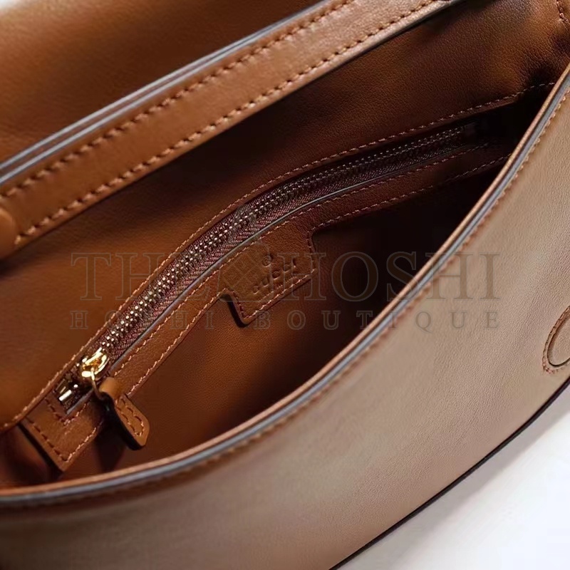 Gvc*1 Women GG Blondie Shoulder Bag Brown Leather Round Interlocking G Master Quality