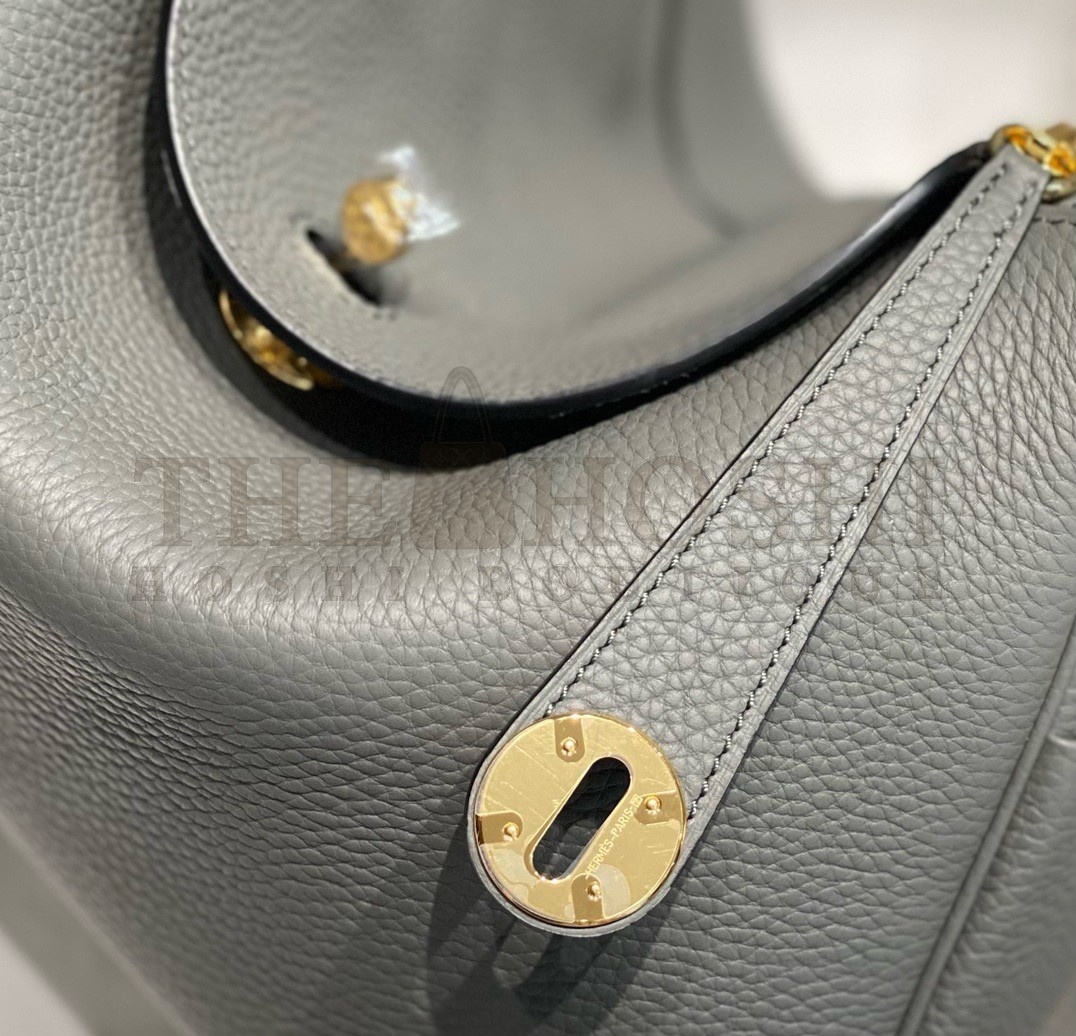 H**me5 Lindy 30cm Bag In Gris Meyer Clemence Leather GHW Master Quality