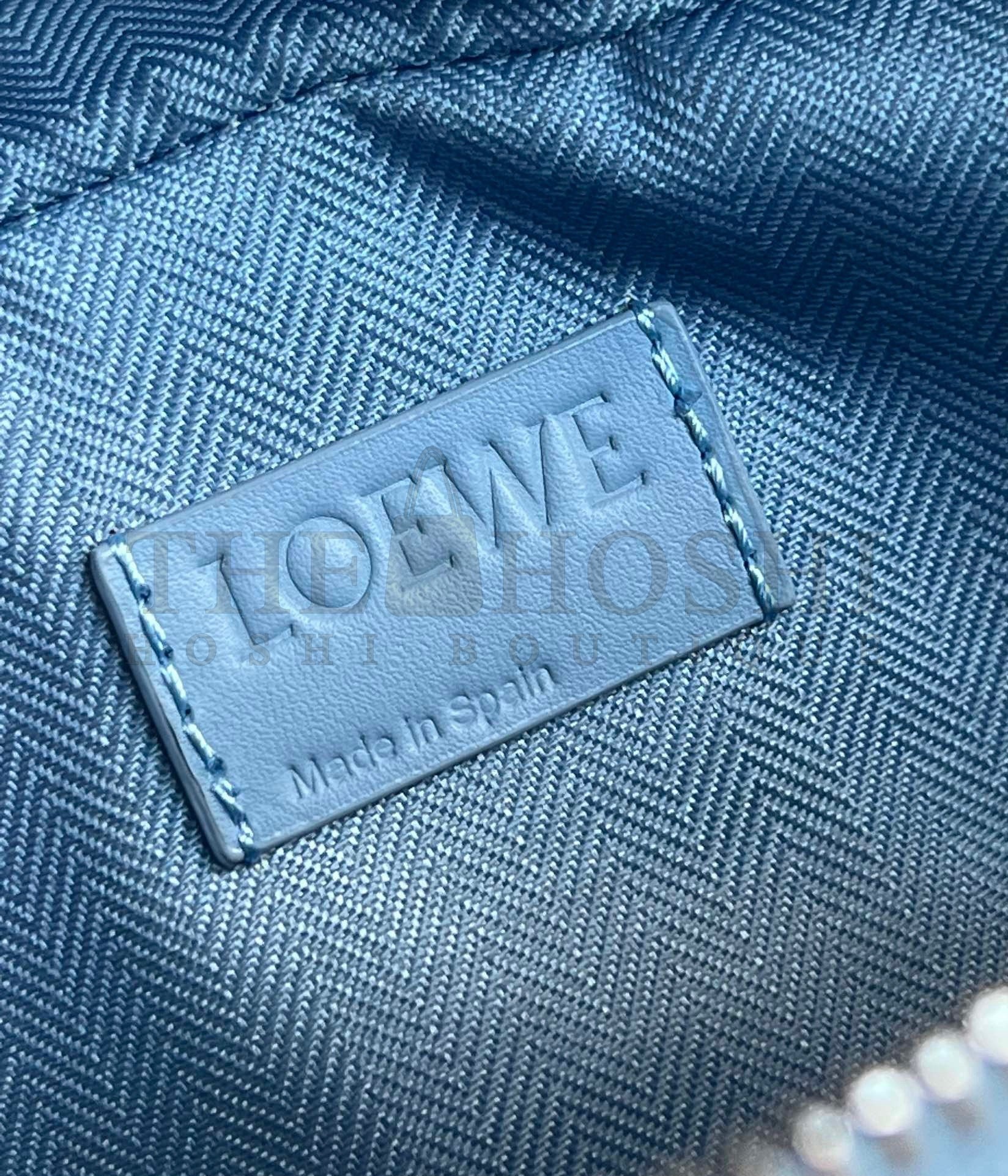 L0ew* Mini Camera Crossbody Bag in Blue Calfskin Master Quality