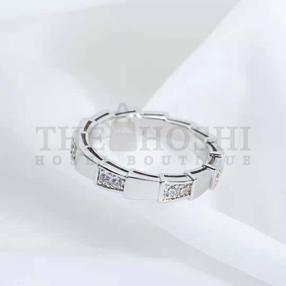 Bv1g*ai Women Use of Unconventional Materials Serpenti Viper Ring-Silver Master Quality