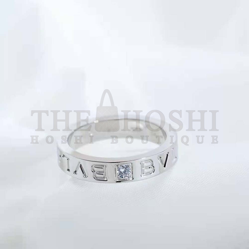 Bv1g*ai Women Bv1g*ai Bv1g*ai Ring 18 KT White Gold Ring with D1am0nd Master Quality