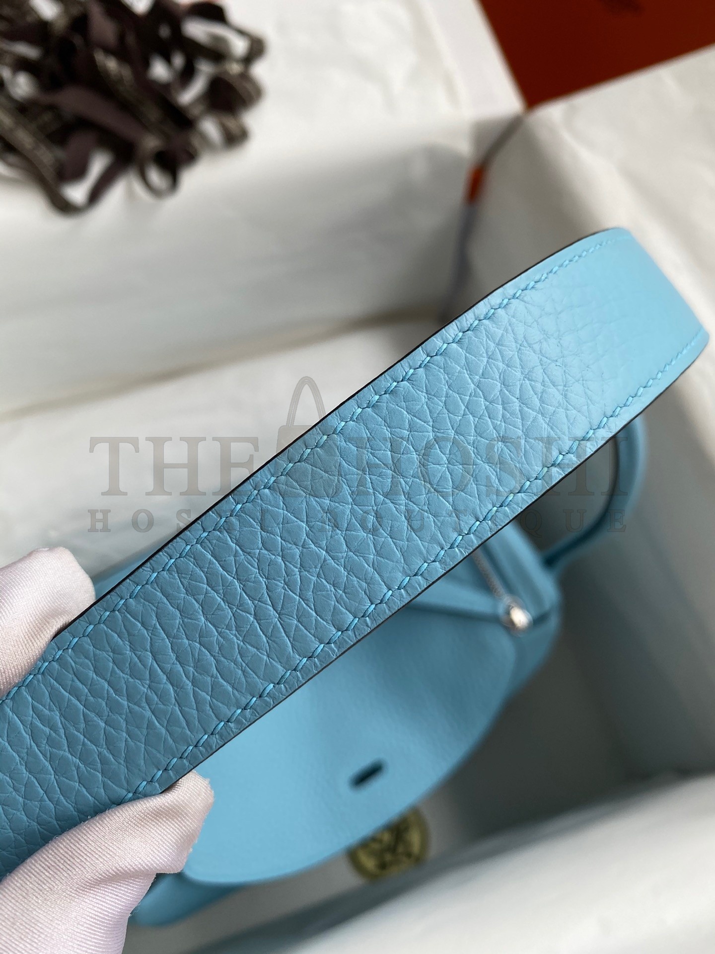 H**me5 Lindy 26 Handmade Bag In Blue Atoll Clemence Leather Master Quality