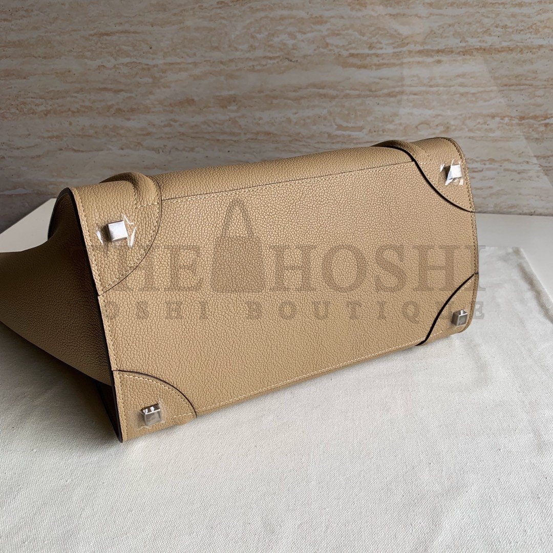 Ce1i*e Mini Luggage Tote Bag In Dune Drummed Calfskin Master Quality