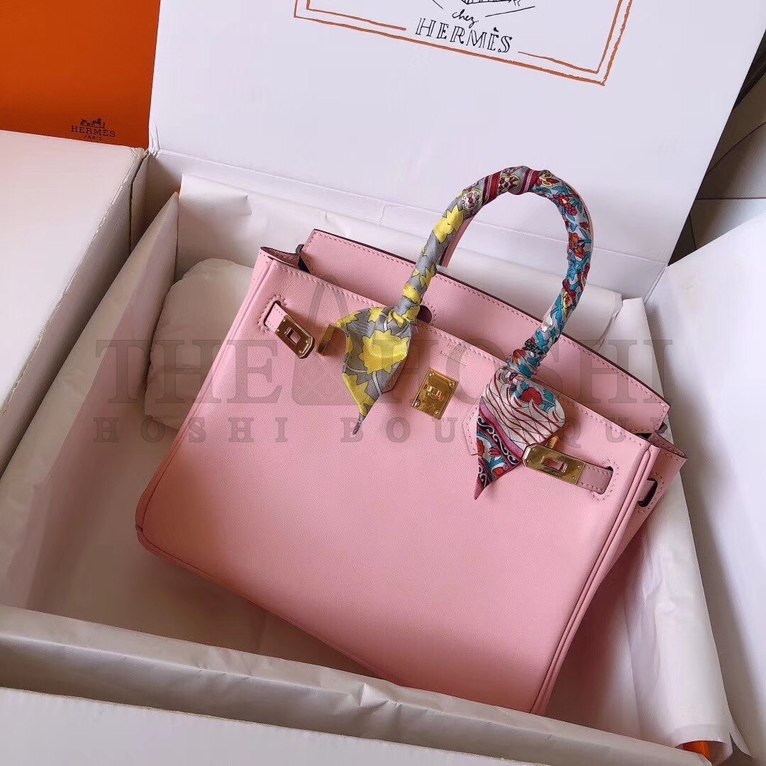 H**me5 Pink Birkin 25cm Swift Handmade Bag Master Quality
