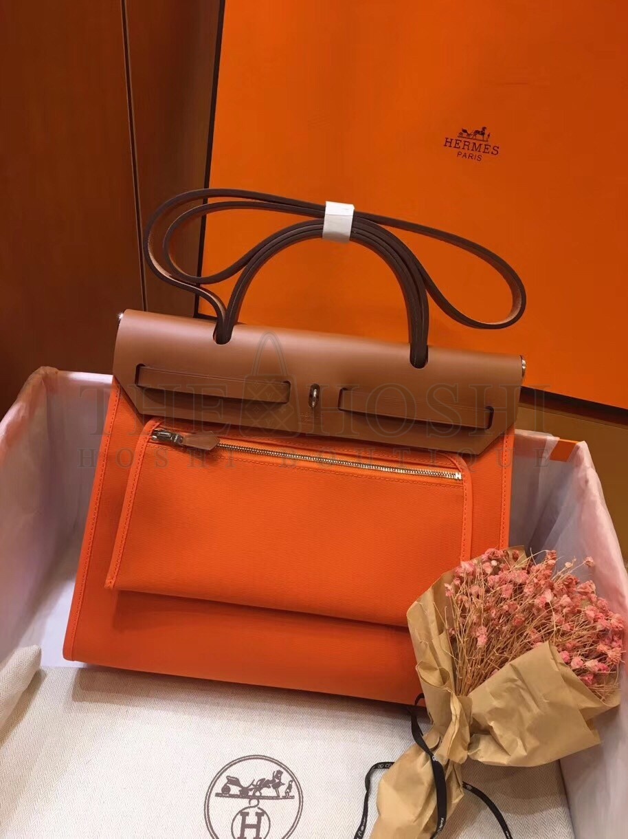H**me5 Herbag Zip 31cm Bag In Brown And Orange Master Quality