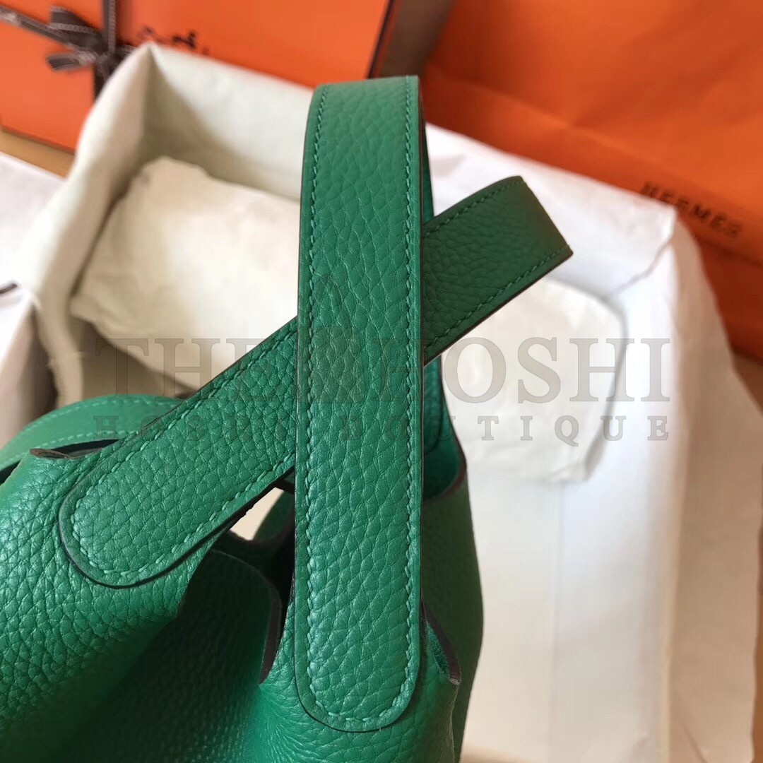 H**me5 Vert Vertigo Picotin Lock MM 22cm Handmade Bag Master Quality