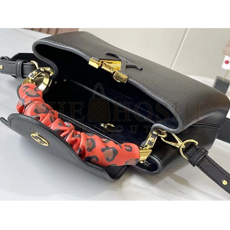 L0vis Vvtt0n LV Women Capucines MM Handbag Black Taurillon Leather Master Quality