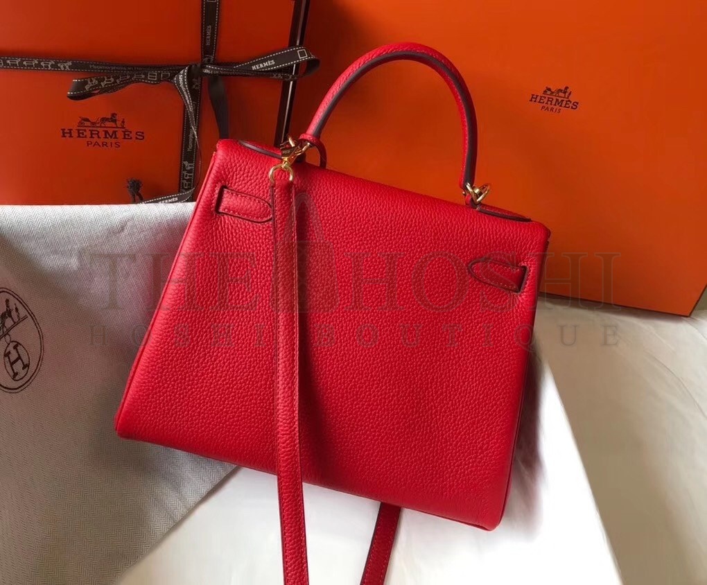 H**me5 Red Clemence Kelly 25cm GHW Bag Master Quality