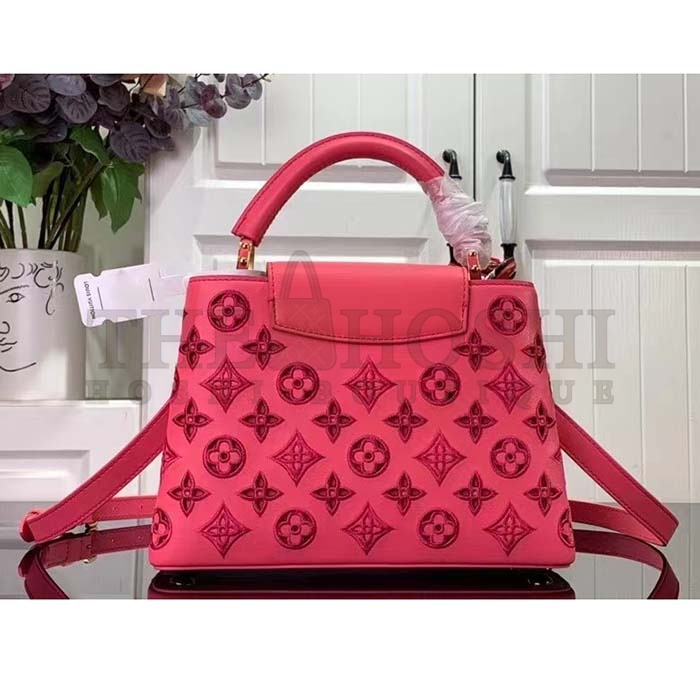 L0vis Vvtt0n LV Women Capucines BB Handbag Pink Calfskin Leather Cowhide Lining Master Quality