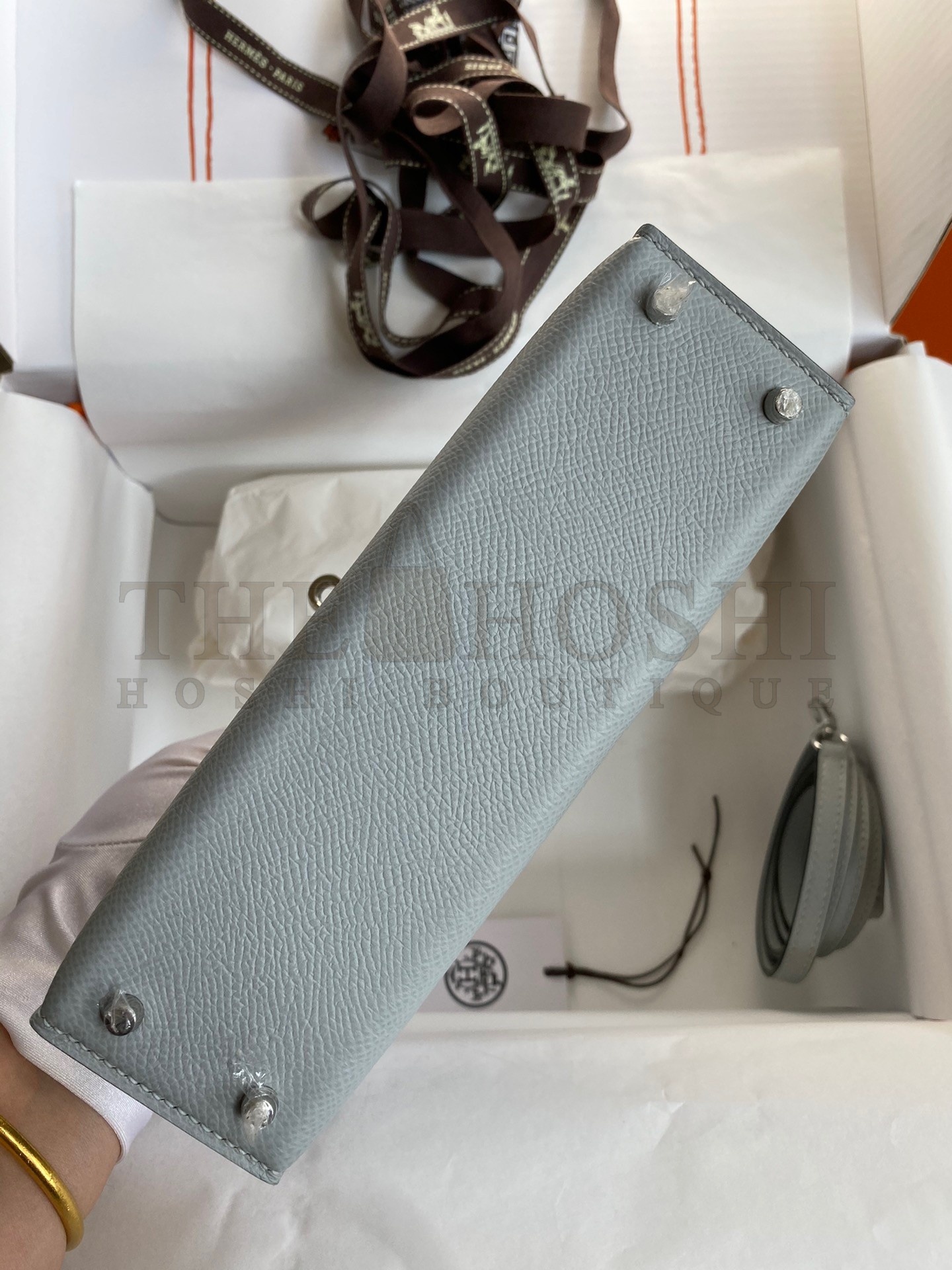 H**me5 Kelly Mini II Sellier Handmade Bag In Blue Glacier Epsom Calfskin Master Quality