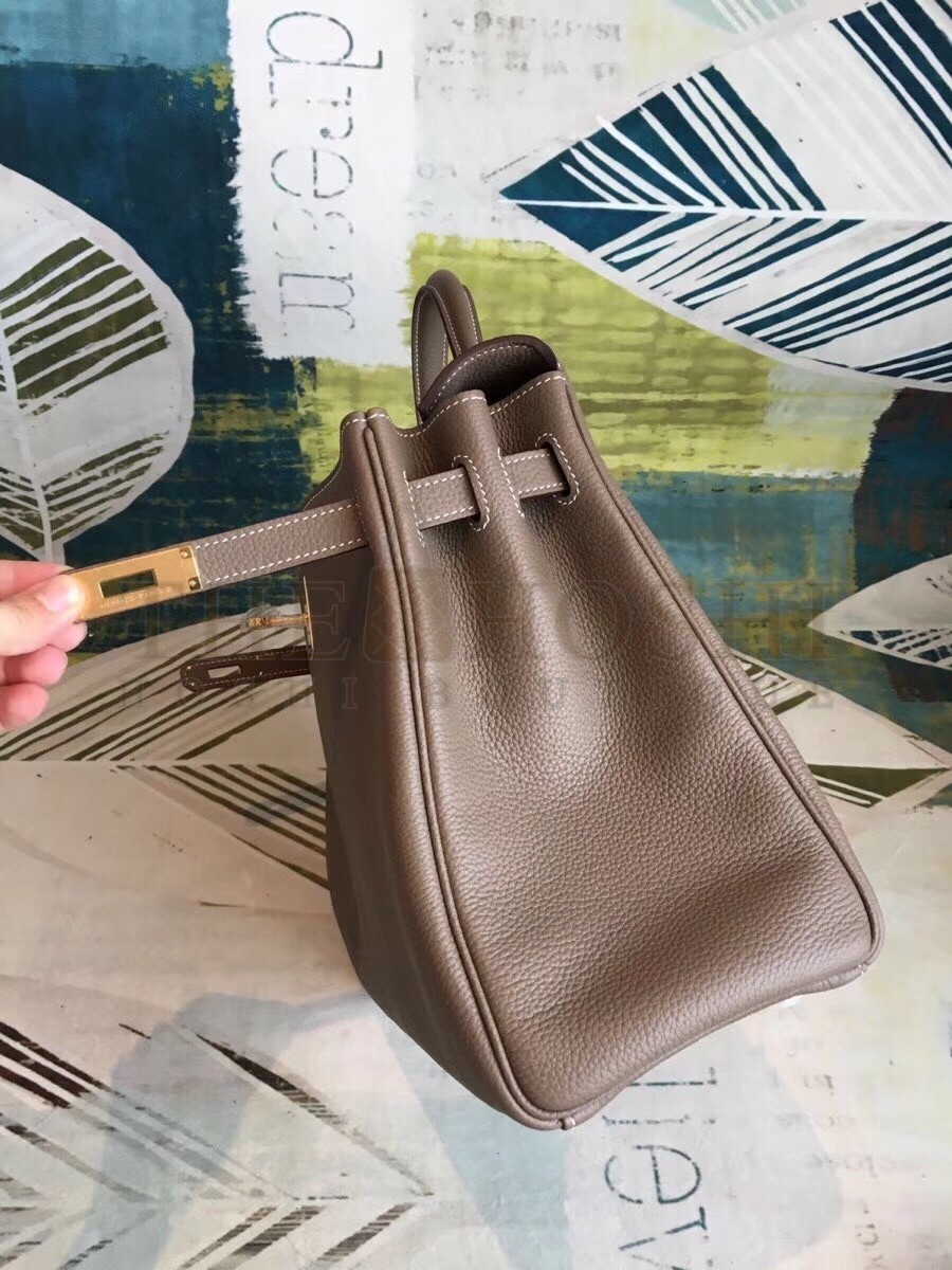H**me5 Taupe Clemence Kelly 35cm Handmade Bag Master Quality