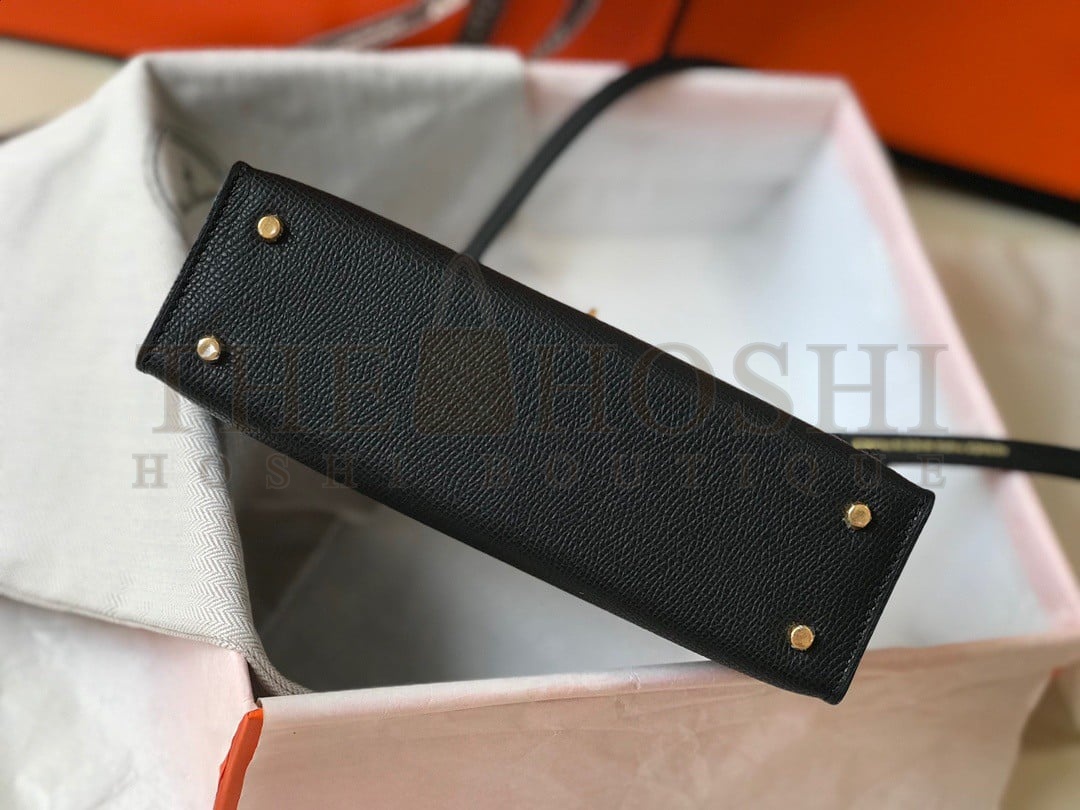 H**me5 Kelly Mini II Sellier Bag In Black Epsom Leather Master Quality