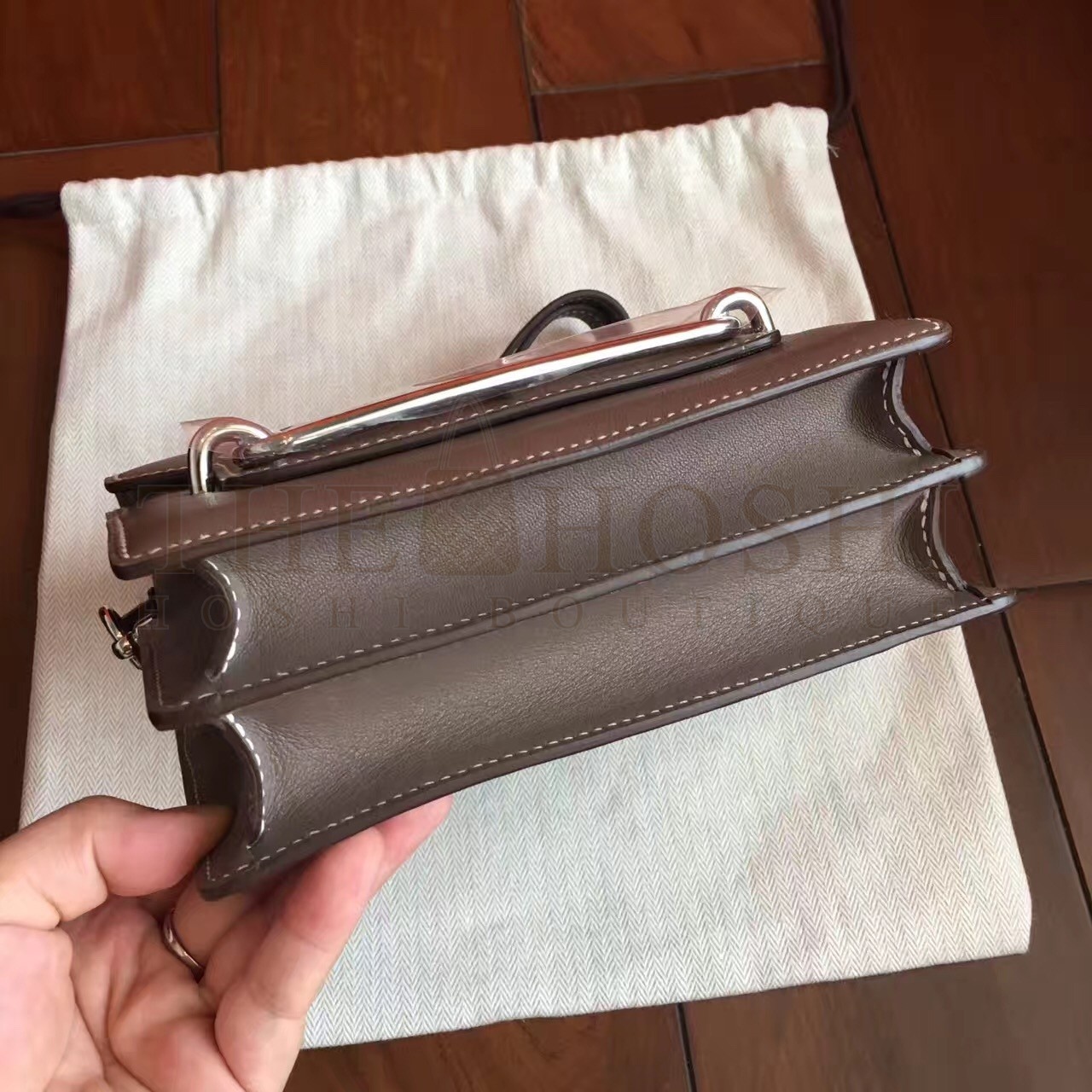 H**me5 Mini Sac Roulis Bag In Etoupe Swift Leather Master Quality