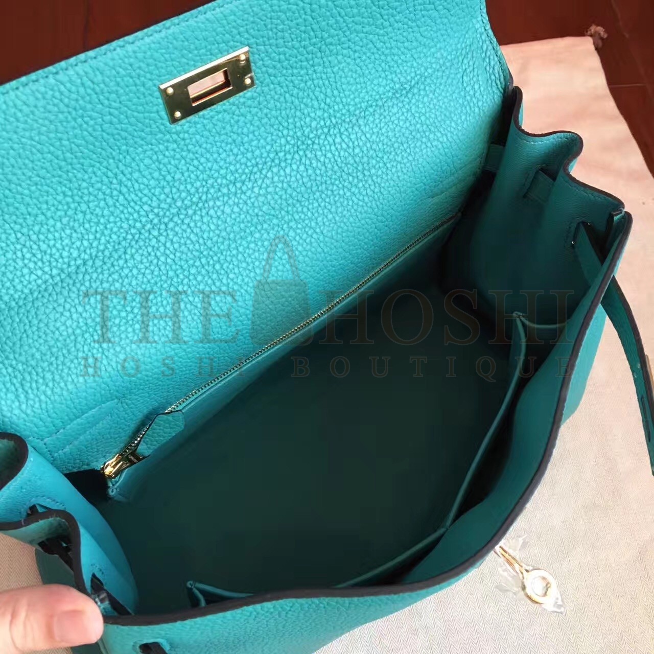 H**me5 Blue Paon Clemence Kelly Retourne 32cm Handmade Bag Master Quality