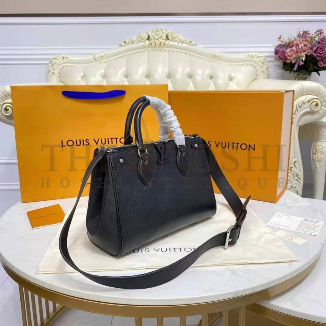 L0vis Vvtt0n LV Women Grenelle Tote MM Bag Black Epi Grained Cowhide Leather Master Quality