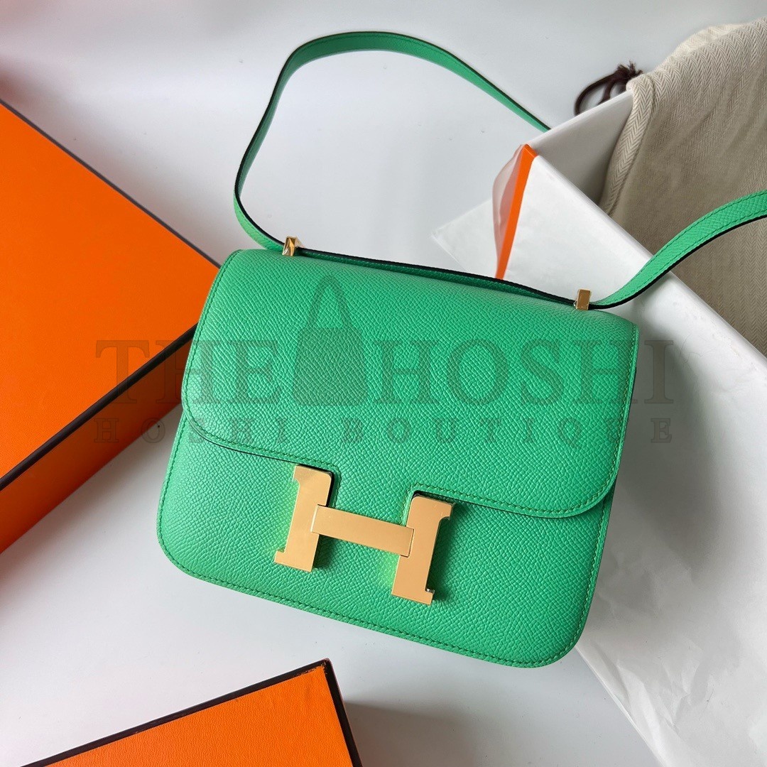 H**me5 Constance 18 Handmade Bag In Vert Comics Epsom Calfskin Master Quality