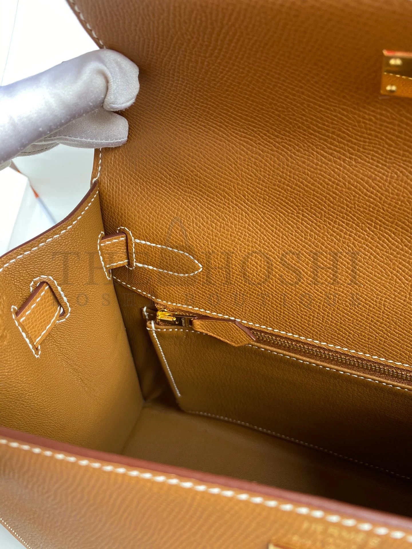 H**me5 Kelly Sellier 28 Handmade Bag In Gold Epsom Calfskin Master Quality