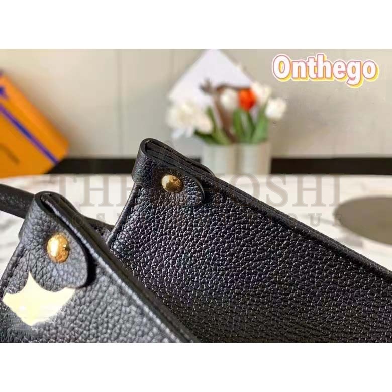 L0vis Vvtt0n LV Women Onthego  Tote Black Embossed Grained Cowhide Leather PM M45659 (25 x 19 x 11.5 cm) GM M45945 (41 x 34 x 19 cm) Master Quality